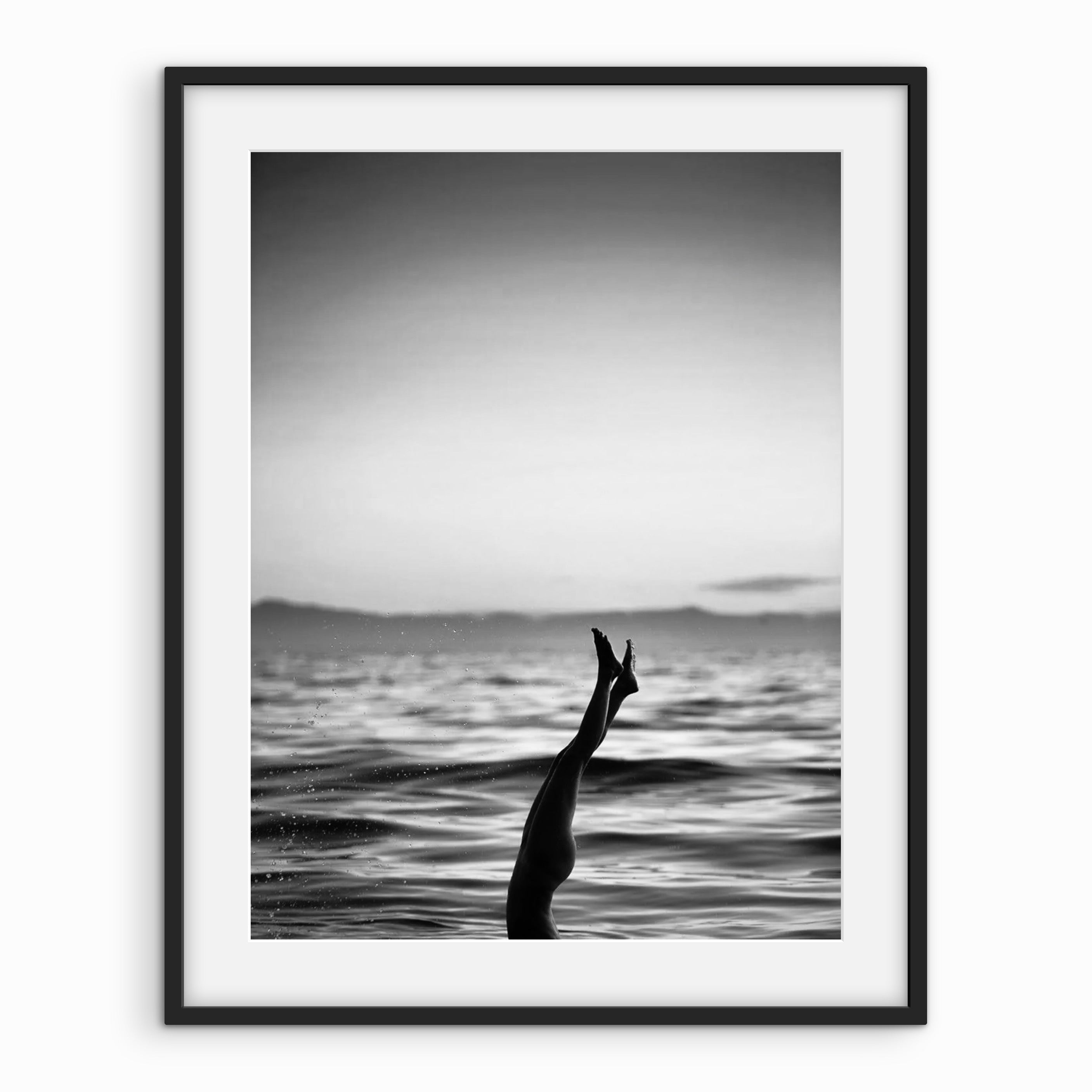 Girl Diving B&W